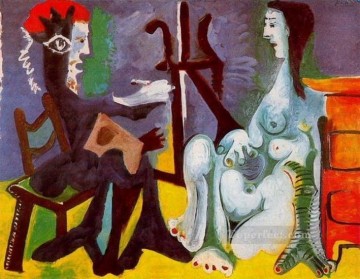 Pablo Picasso Painting - El artista y su modelo 2 1963 Pablo Picasso